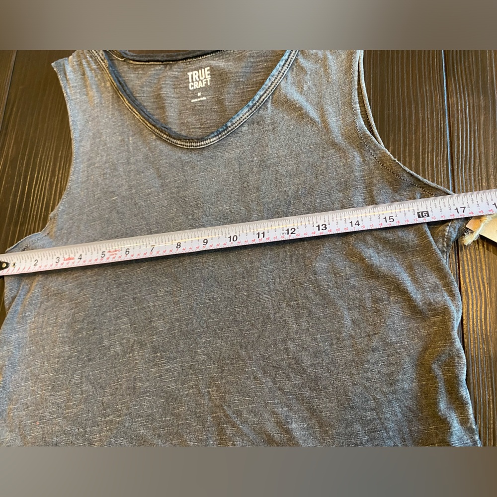 Black/Grey Medium True Craft Tank Top, Boho, Longer Length, Unworn, Tag Still On - Picture 3 of 8